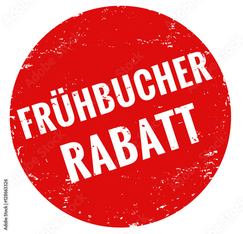 Frühbucher Rabatt Stempel rot