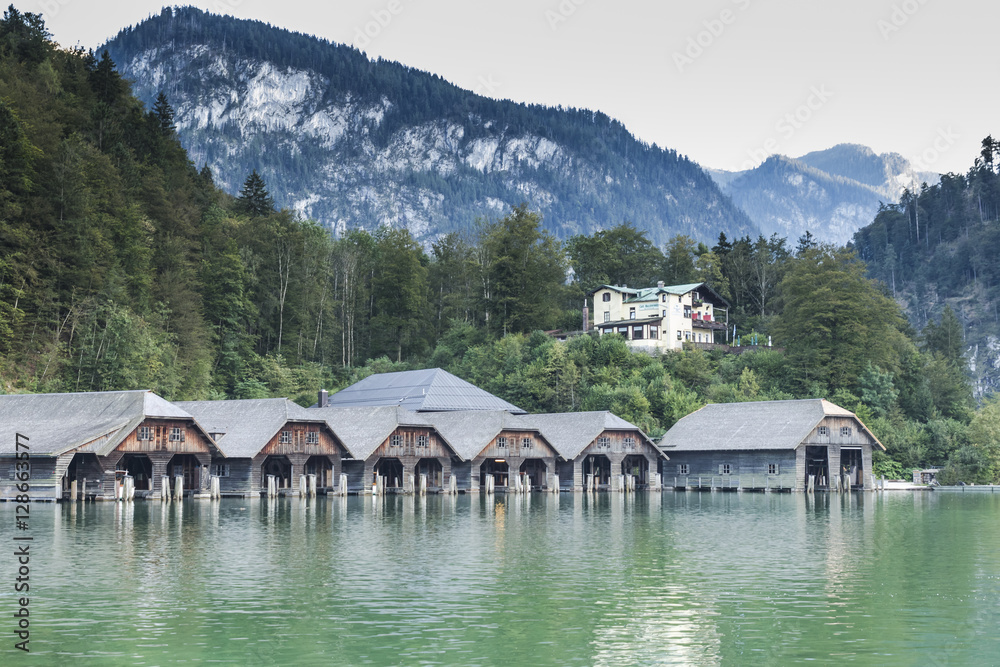 Naklejka premium Lake Koenigssee Berchtesgaden Bavaria Germany