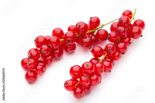 Red Currant close up isolated on white.