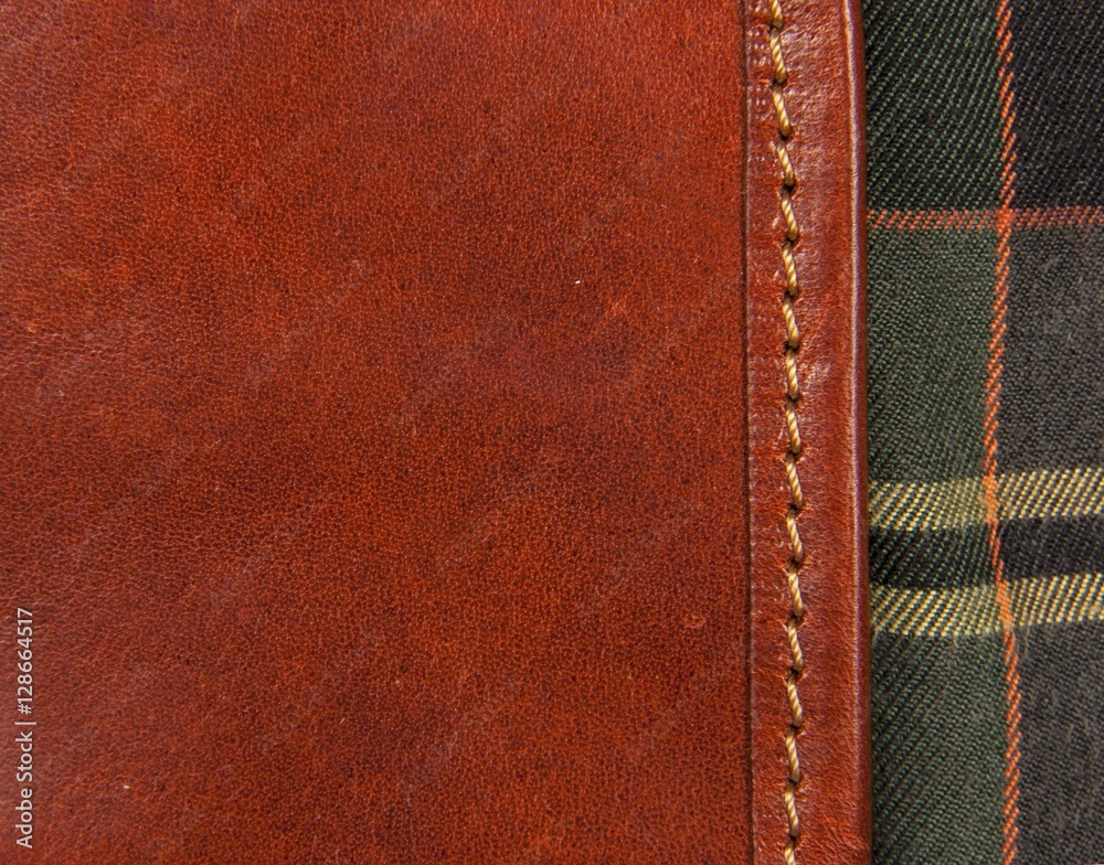 Leather handmade on a green leaf Leather handmade on a green leaf