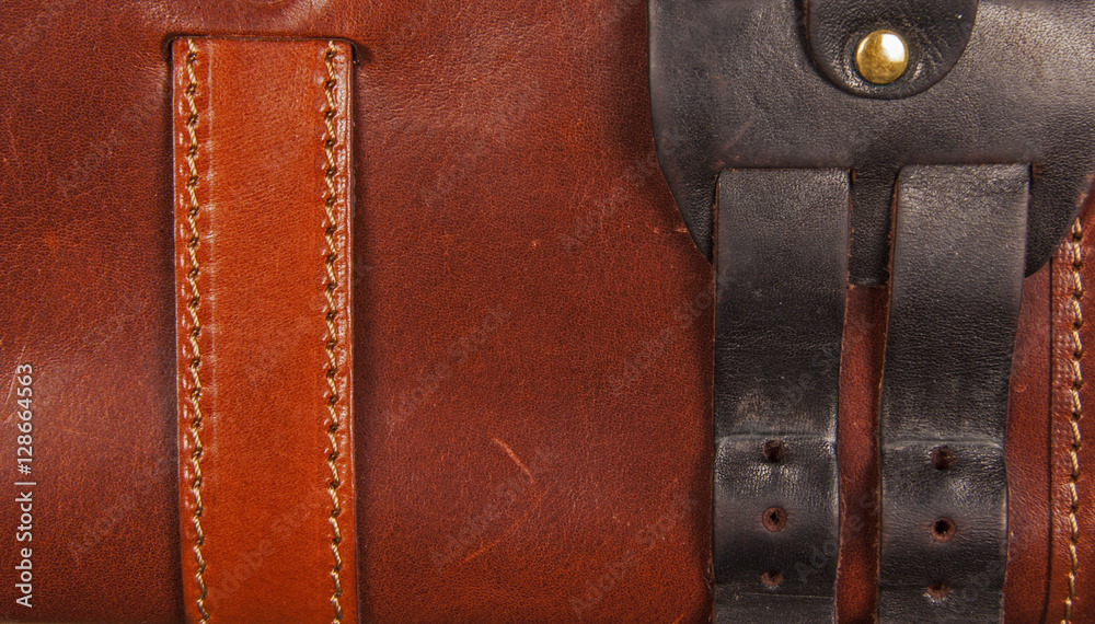 Leather handmade on a green leaf Leather handmade on a green leaf