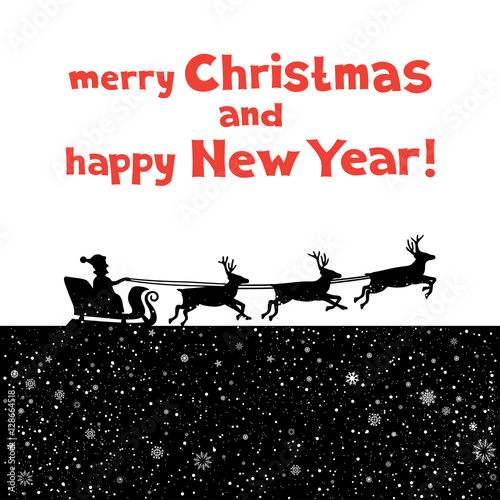 Christmas Greetings Santa sleigh