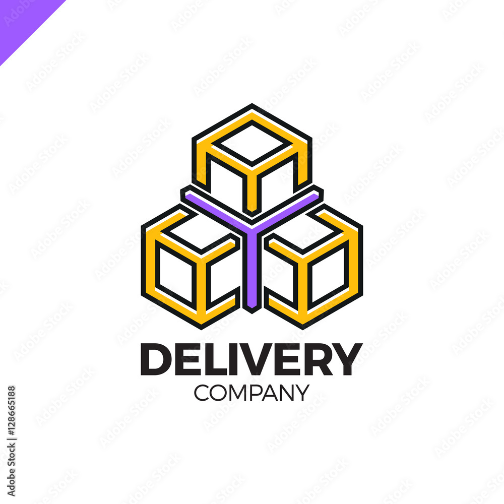 Y box logo. Delivery, Logistic or Transportation and industry icon. Flat Three box logotype Y box logo. Delivery, Logistic or Transportation and industry icon. Flat Three box logotype