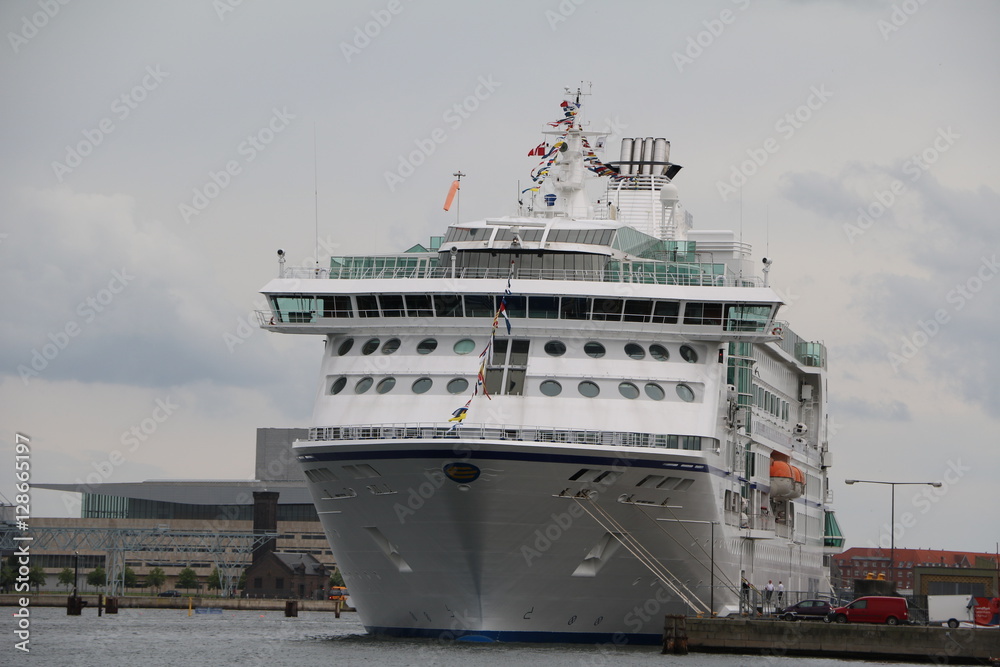 Cruise ship at the waterfront Langelinie in Copenhagen, Denmark Scandinavia