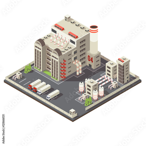 Factory Industrial Area Isometric