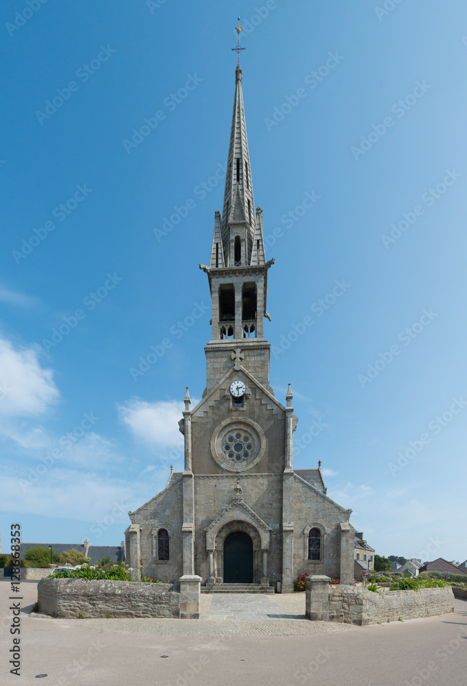 Kirche auf der Insel Batz, Bretagne, Frankreich