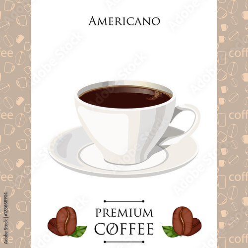 Americano coffee colorful illustration. Vector  of  .