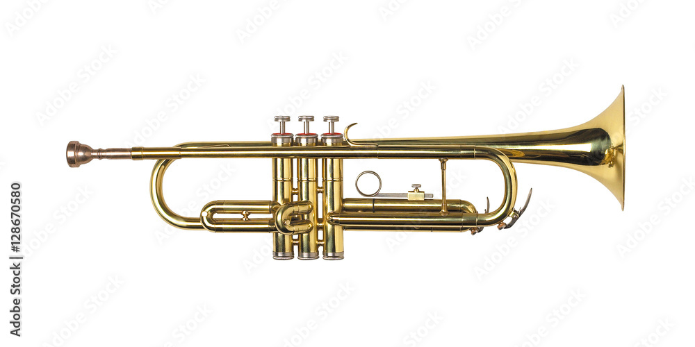 Naklejka premium trumpet isolated on white background