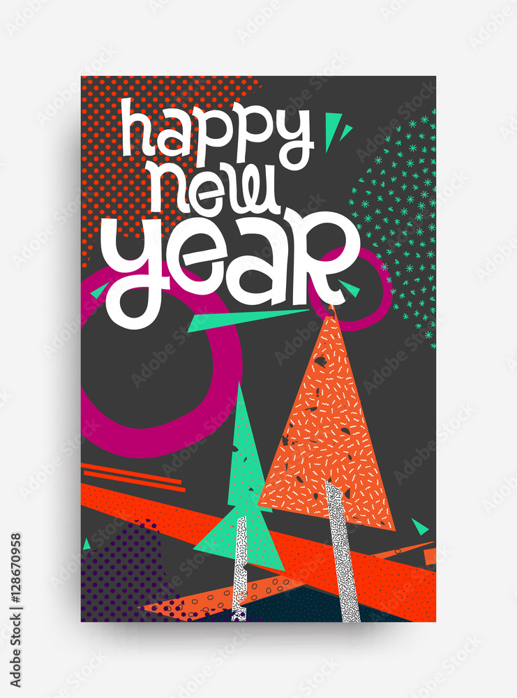 Fototapeta Happy New Year greeting card