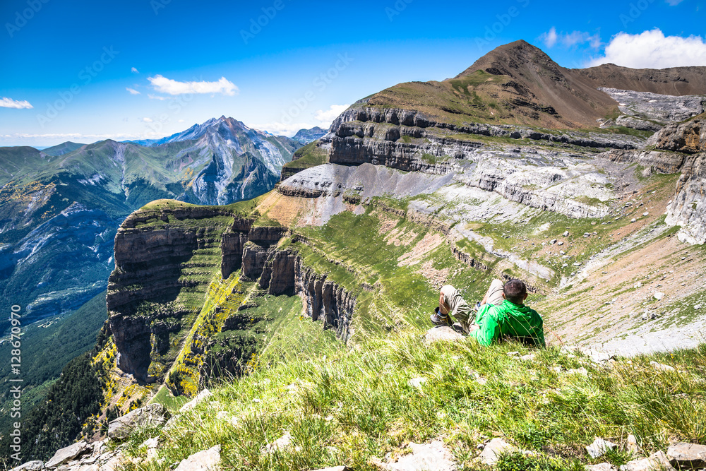 Beautiful landscape of famous Ordesa National Park, Pyrenees,