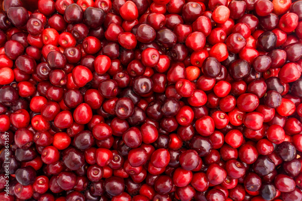 Sweet cherry background. ripe cherries Sweet cherry background. ripe cherries