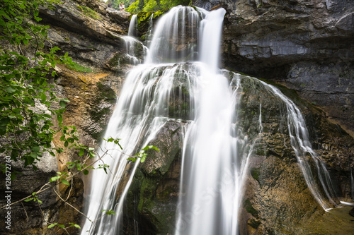 Cascada de la Cueva waterfall in Ordesa valley Pyrenees Huesca S