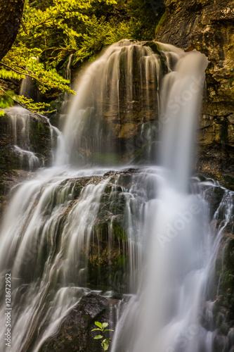 Cascada de la Cueva waterfall in Ordesa valley Pyrenees Huesca S