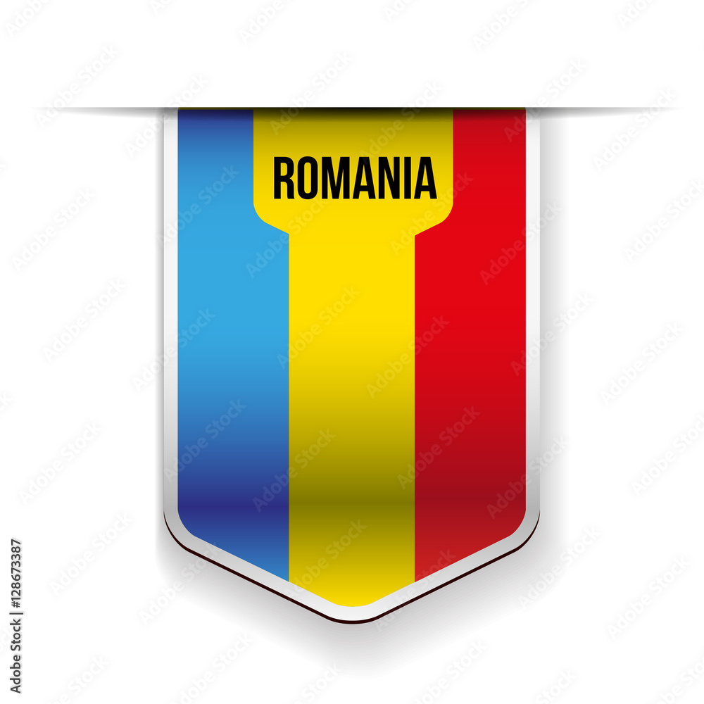 Fototapeta premium Romania flag ribbon vector