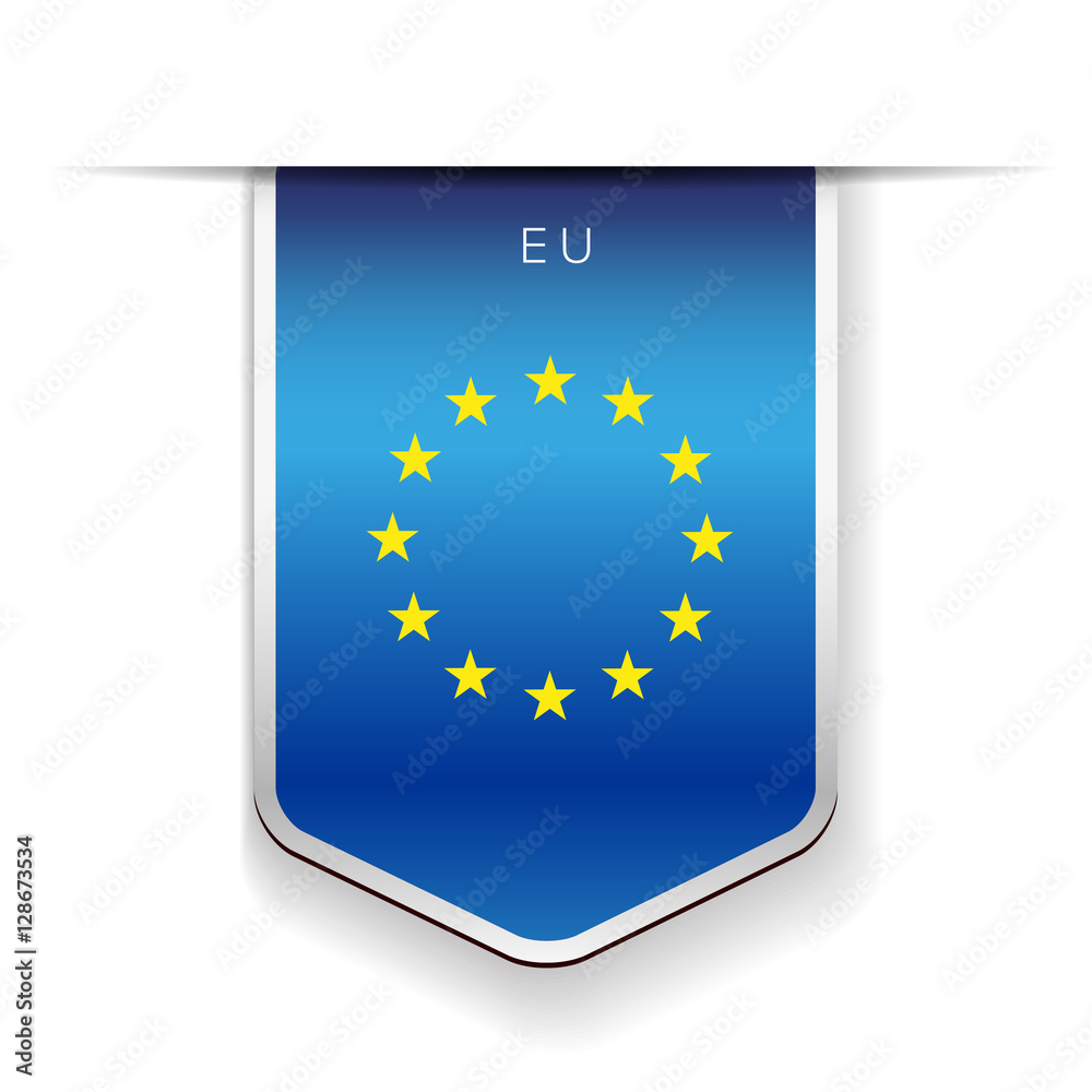 EU flag ribbon vector EU flag ribbon vector