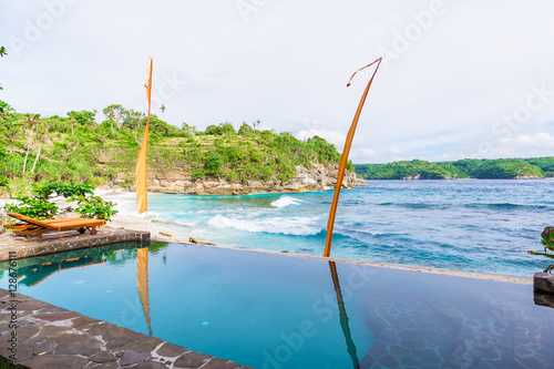 The pool and the ocean in Bali