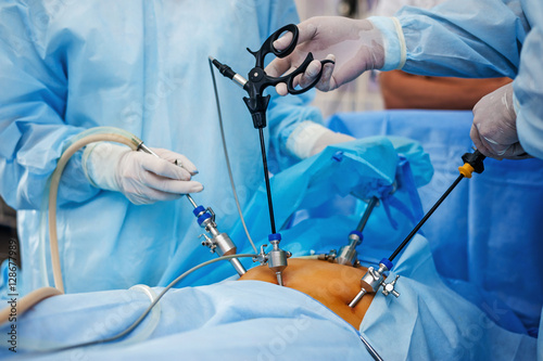 Operation using laparoscopic equipment