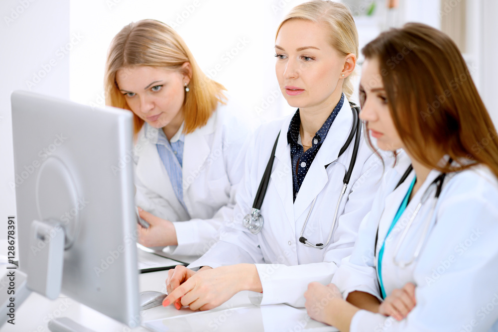 Female doctor leading a medical team at the hospital