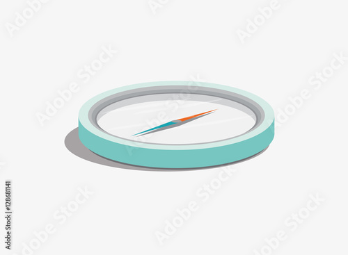 Simple classic compass side view with needle