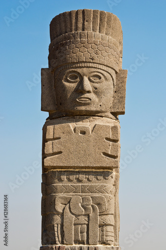 Atlantean figure in Tula. Mexico photo