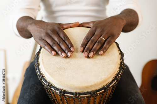 Musician Playing Drum.
