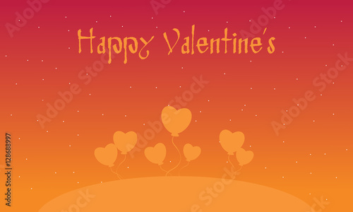 Happy Valentines with heart orang backgrounds