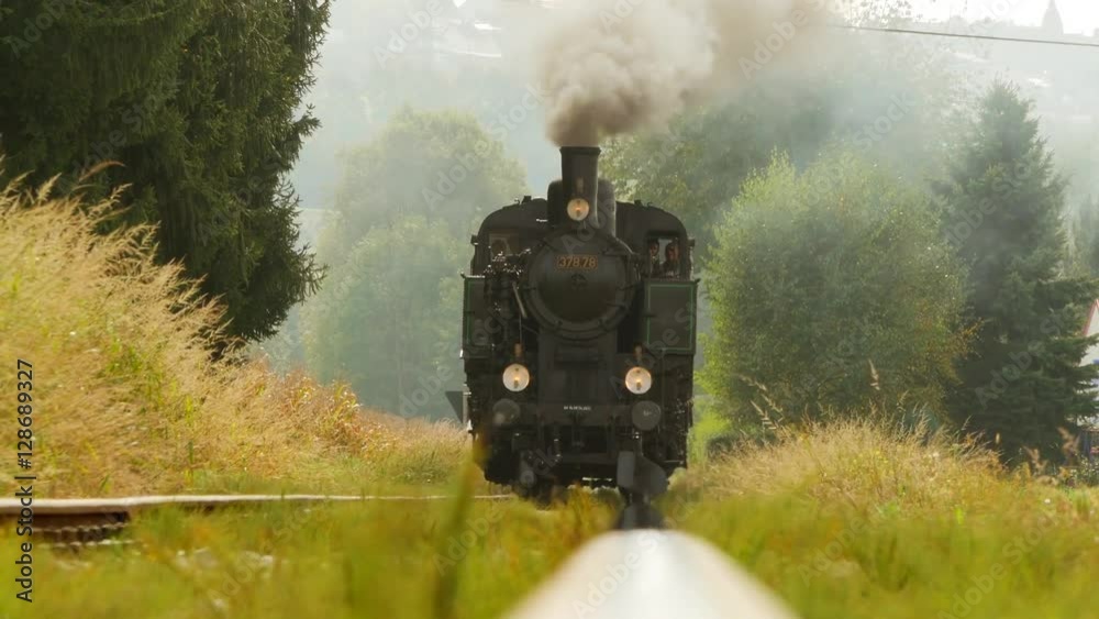 steam engine locomotive train. historical transportation background.
