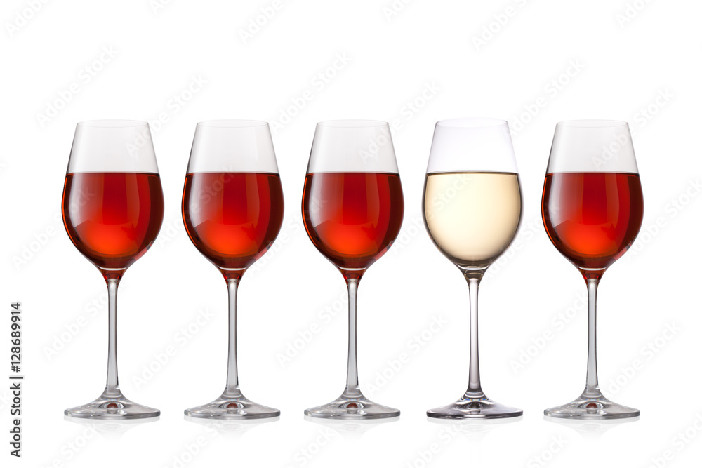 Glasses of wine isolated on white background Glasses of wine isolated on white background