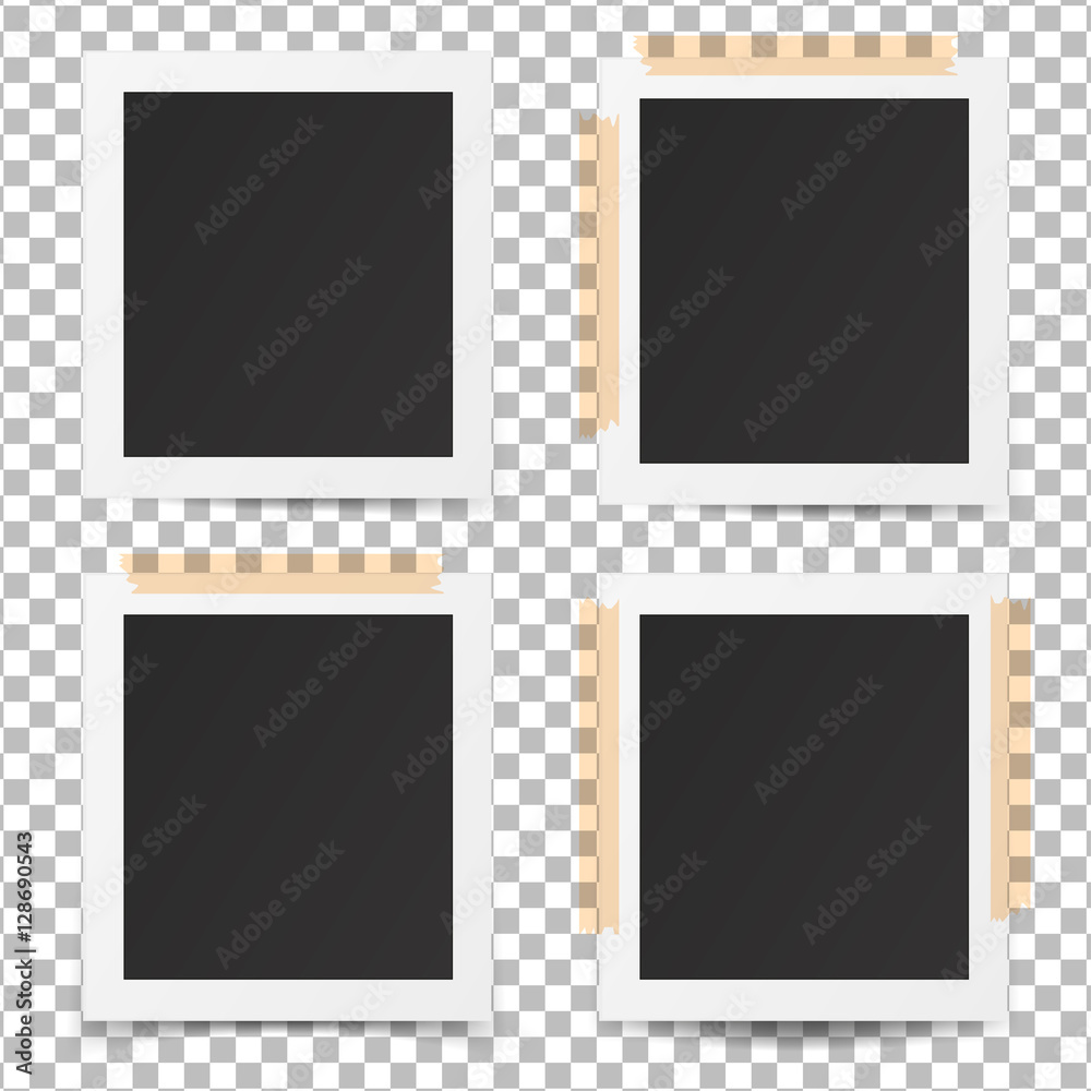 Set of realistic old photo frames. Set of realistic old photo frames.