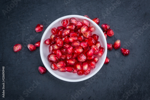 Portion of Pomegranate seeds (selective focus)