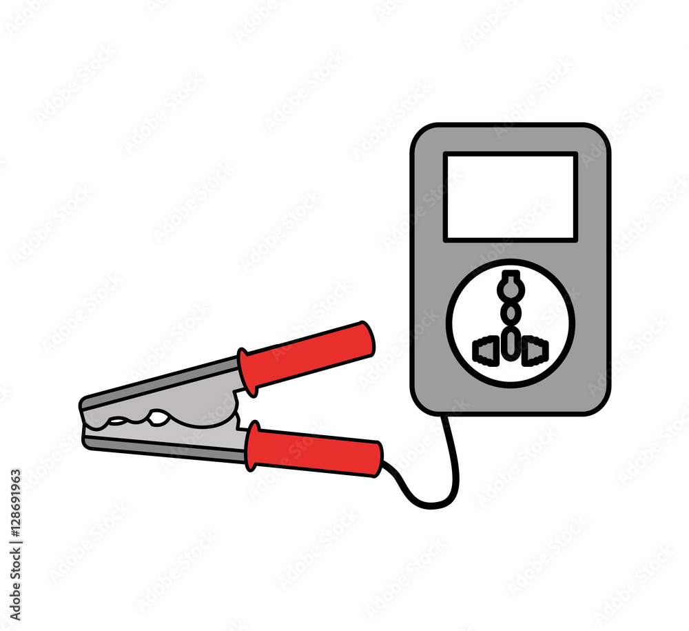 Current cable clamps icon vector illustration design Current cable clamps icon vector illustration design