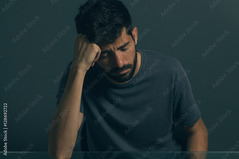 sad man in the dark room 5434981 Stock Photo at Vecteezy