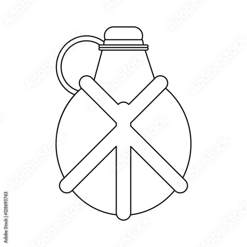 outline water canteen equipment camping vector illustration eps 10