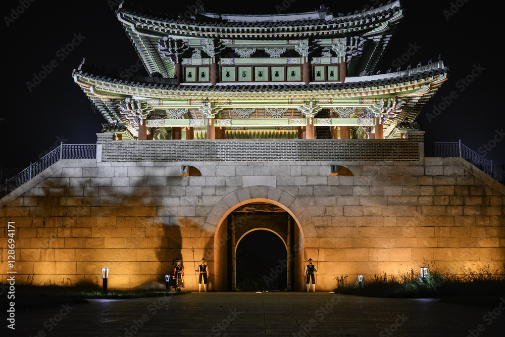 Yeongnamdam Jeilgwan historic korean building night illuminated