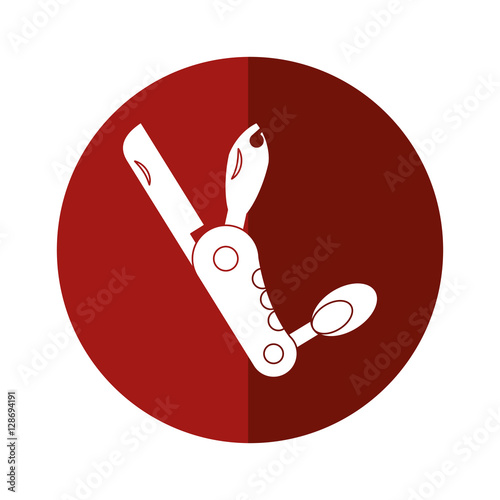 knife multi-tool army camping button shadow vector illustration eps 10