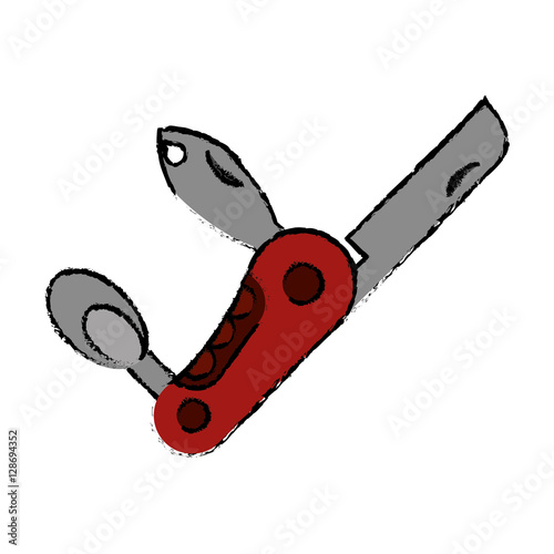 drawing knife multi-tool army camping vector illustration eps 10