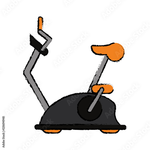 drawing bike static machine fitness gym vector illustration eps 10