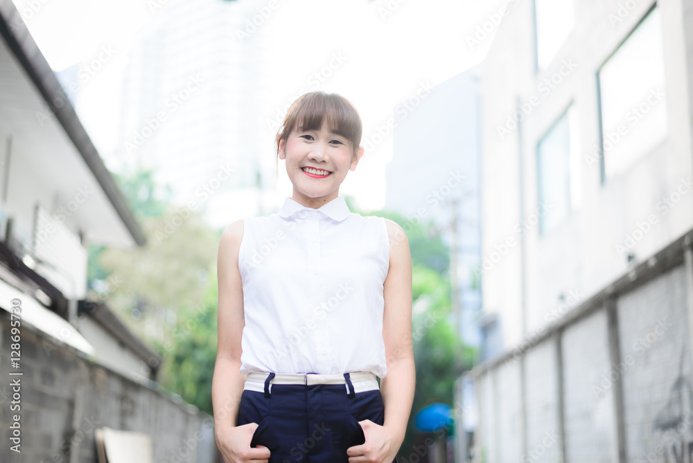 Obraz premium beautiful Thai girl in park