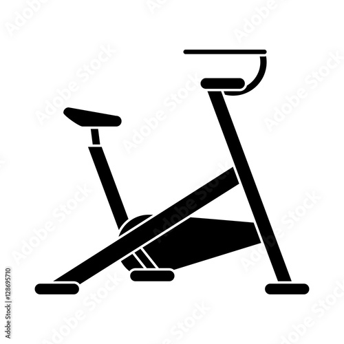 silhouette stationary bicycle machine gym sport vector illustration eps 10