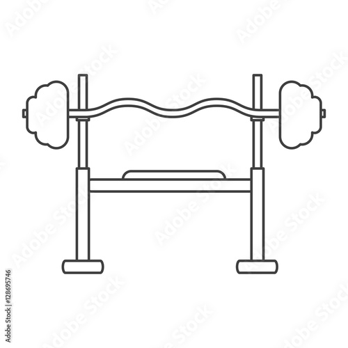 outline brench press exercise gym design vector illustration eps 10