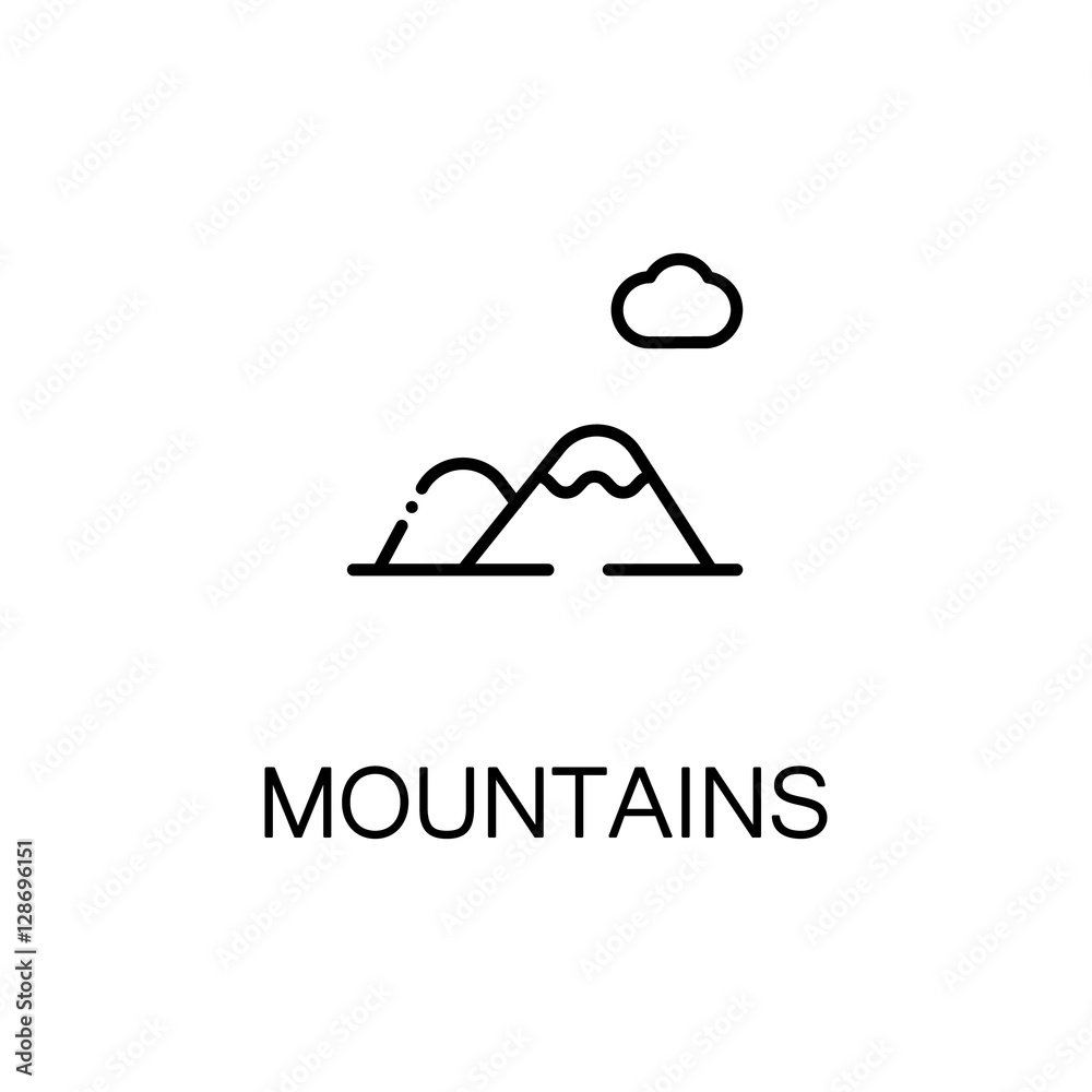 Mountains flat  icon