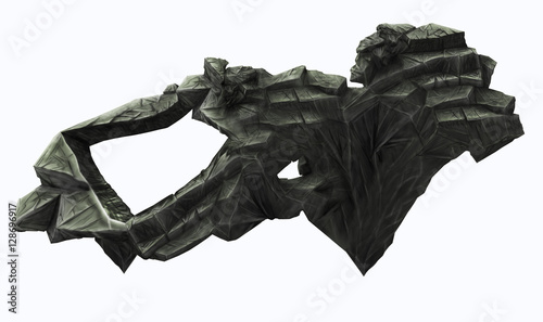 a piece of stone floating in the air - drawn by hand