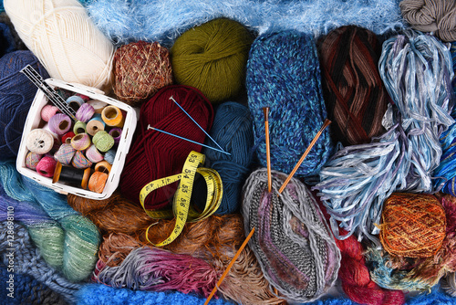 Bild auf Leinwand Knitting Still Life