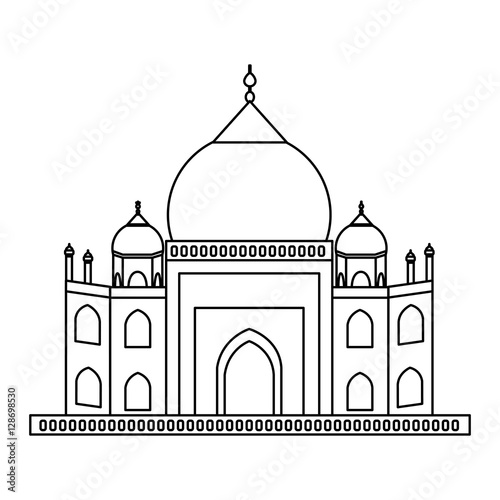 Taj mahal architecture icon vector illustration graphic design