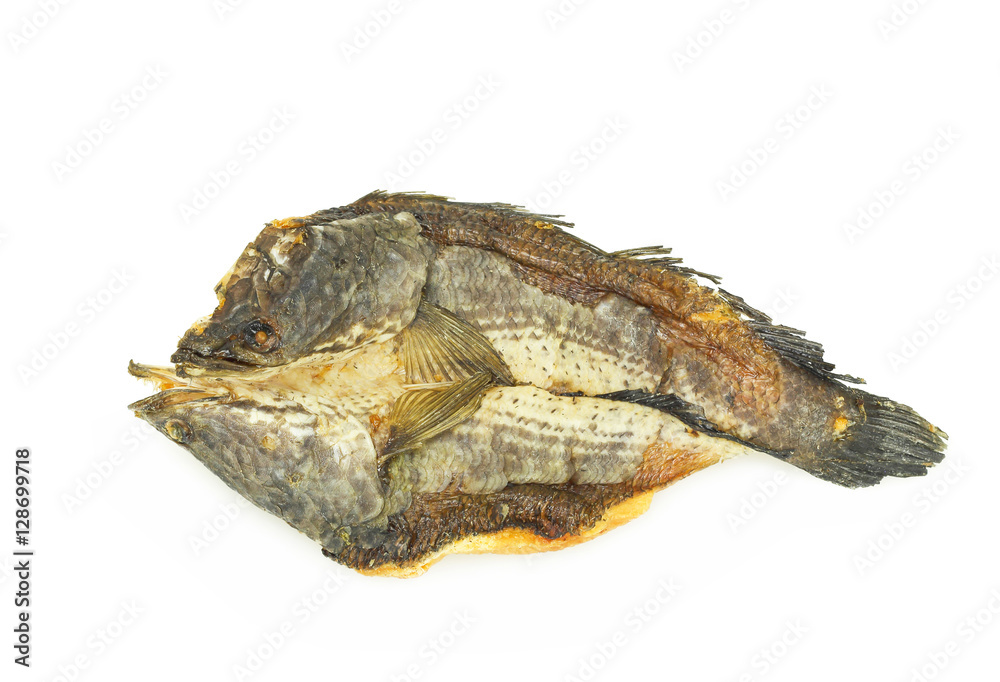 Dried fish isolated on white background Dried fish isolated on white background