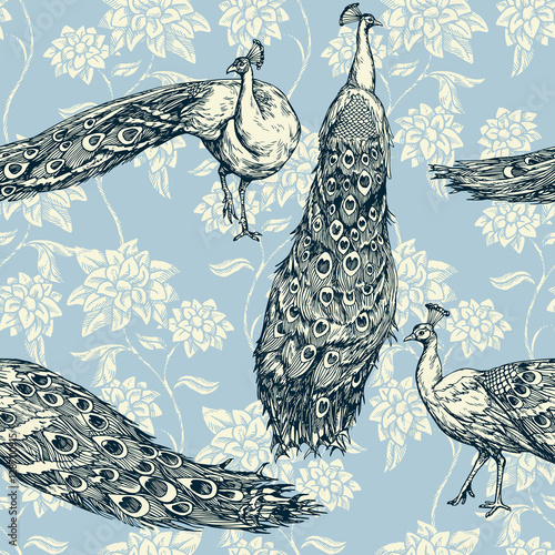 Vintage antique background, fashion seamless pattern