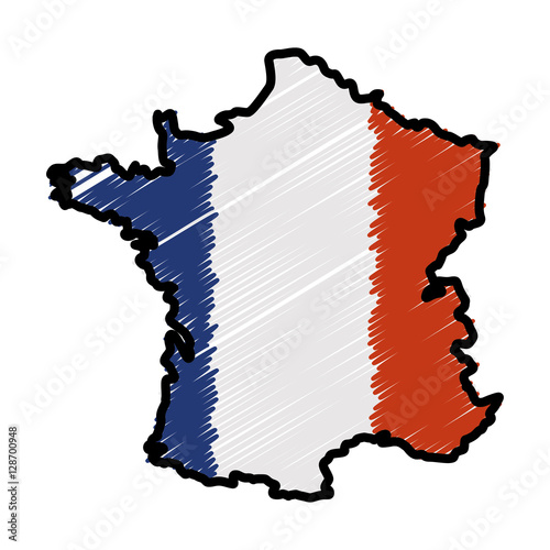 france map silhouette icon vector illustration graphic design