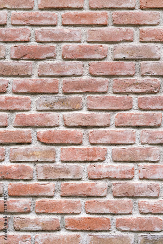 Wall of red bricks, background, texture