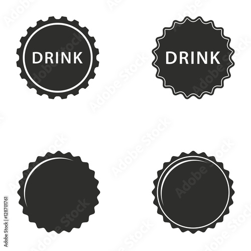 Bottle cap icon set.