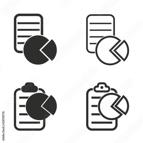 Business report icon set.